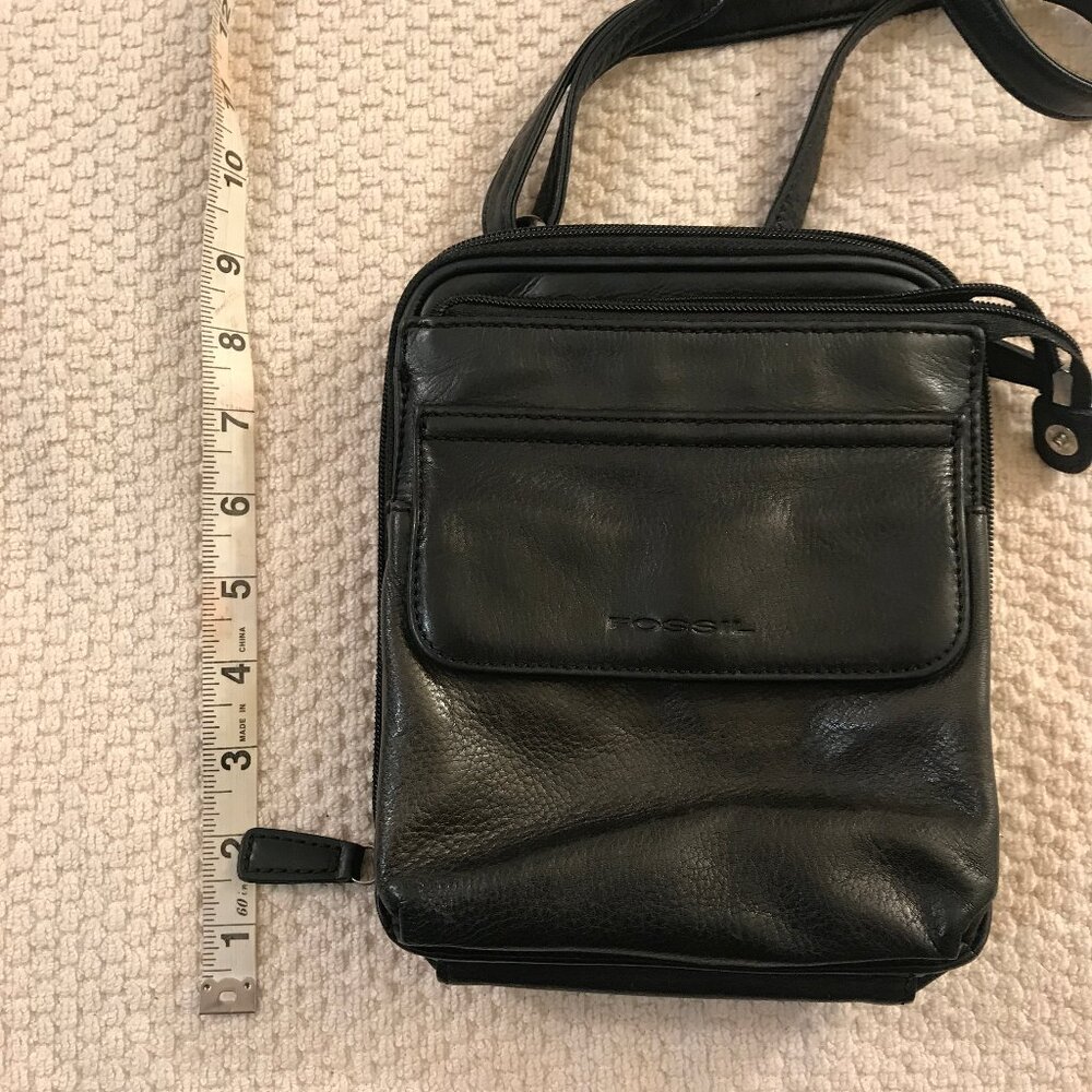 Fossil Black Leather Shoulder Purse / Crossbody Purse - Picture 7 of 8